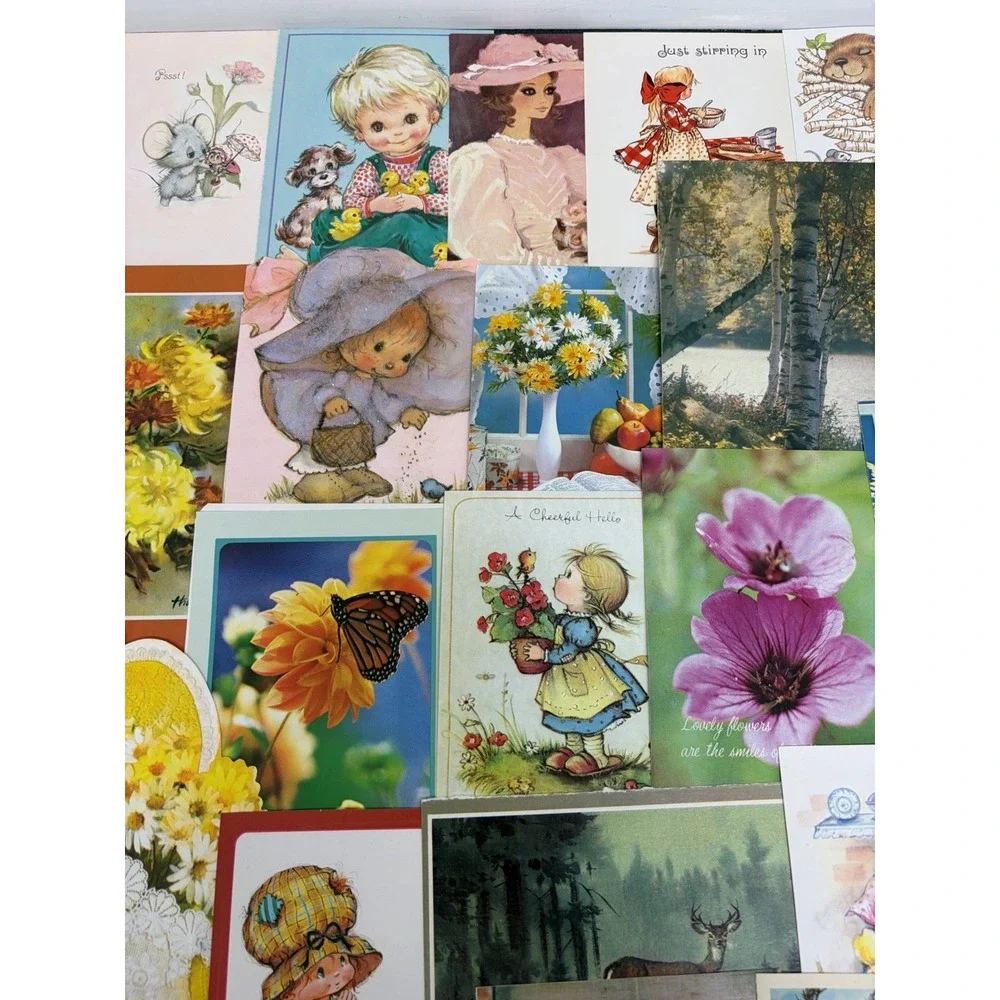 Vintage Thinking of You Cards Fronts ONLY Scrapbooking Crafts Lot of 50+